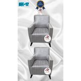 Baskı Desenli Elastik Esnek Kadife Koruyucu Giydirme Koltuk Örtüsü - Bk-17 - 1+1 (2 Parça Set) - 10 x 10 cm - Bej