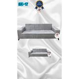 Baskı Desenli Elastik Esnek Kadife Koruyucu Giydirme Koltuk Örtüsü - Bk-17 - 3+2 (2 Parça Set) - 10 x 10 cm - Bej