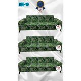 Baskı Desenli Elastik Esnek Kadife Koruyucu Giydirme Koltuk Örtüsü - Bk-19 - 3+3+3 (3 Parça Set) - 10 x 10 cm - Turkuaz