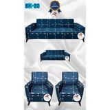 Baskı Desenli Elastik Esnek Kadife Koruyucu Giydirme Koltuk Örtüsü - Bk-20 - 3+2+1+1 (4 Parça Set) - 10 x 10 cm - Lacivert