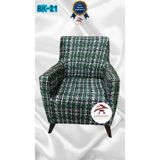 Baskı Desenli Elastik Esnek Kadife Koruyucu Giydirme Koltuk Örtüsü - Bk-21 - Tekli (1 Parça) - 10 x 10 cm - Yeşil