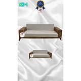 Baskı Desenli Elastik Esnek Kadife Koruyucu Kolsuz Koltuk Örtüsü - Bk-01 - 3+2 (2 Parça Set) - 10 x 10 cm - Metalik