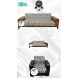 Baskı Desenli Elastik Esnek Kadife Koruyucu Kolsuz Koltuk Örtüsü - Bk-06 - 3+2+1 (3 Parça Set) - 10 x 10 cm - Bordo
