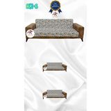 Baskı Desenli Elastik Esnek Kadife Koruyucu Kolsuz Koltuk Örtüsü - Bk-06 - 3+2+2 (3 Parça Set) - 10 x 10 cm - Bordo