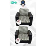 Baskı Desenli Elastik Esnek Kadife Koruyucu Kolsuz Koltuk Örtüsü - Bk-10 - 1+1 (2 Parça Set) - 10 x 10 cm - Çok Renkli