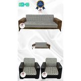 Baskı Desenli Elastik Esnek Kadife Koruyucu Kolsuz Koltuk Örtüsü - Bk-10 - 3+2+1+1 (4 Parça Set) - 10 x 10 cm - Çok Renkli
