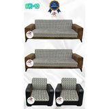 Baskı Desenli Elastik Esnek Kadife Koruyucu Kolsuz Koltuk Örtüsü - Bk-10 - 3+3+1+1 (4 Parça Set) - 10 x 10 cm - Çok Renkli