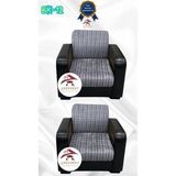 Baskı Desenli Elastik Esnek Kadife Koruyucu Kolsuz Koltuk Örtüsü - Bk-12 - 1+1 (2 Parça Set) - 10 x 10 cm - Gümüş