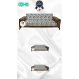 Baskı Desenli Elastik Esnek Kadife Koruyucu Kolsuz Koltuk Örtüsü - Bk-18 - 3+2+2 (3 Parça Set) - 10 x 10 cm - Ekru