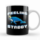 Baskı Dükkanı Adorable Feeling Stabby 8 Bit Narwhal Funny Whale Kupa Bardak