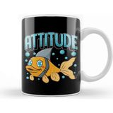 Baskı Dükkanı Attitude Of A Shark Funny Self Confidence Pun Kupa