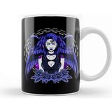 Baskı Dükkanı Awesome Gothic Angel Girl Wings & Flowers Kupa