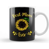 Baskı Dükkanı Best Mom Ever Sunflower Anneler Günü Kupa