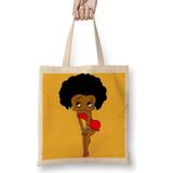 Baskı Dükkanı Betty Boop Negra Bez Çanta