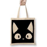 Baskı Dükkanı Beyaz Kedi Siyah Kötü Cats Bez Çanta