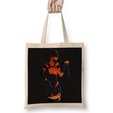 Baskı Dükkanı Blacklight Woman Bez Uzun Saplı Krem Rengi Çanta