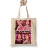 Baskı Dükkanı Blackpink 002 Bez Uzun Saplı Krem Rengi Çanta