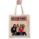 Baskı Dükkanı Blackpink 006 Bez Uzun Saplı Krem Rengi Çanta