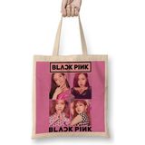 Baskı Dükkanı Blackpink 008 Bez Uzun Saplı Krem Rengi Çanta
