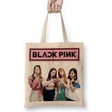 Baskı Dükkanı Blackpink 009 Bez Uzun Saplı Krem Rengi Çanta