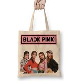 Baskı Dükkanı Blackpink 010 Bez Uzun Saplı Krem Rengi Çanta