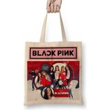 Baskı Dükkanı Blackpink 012 Bez Uzun Saplı Krem Rengi Çanta