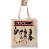 Baskı Dükkanı Blackpink 02 Bez Uzun Saplı Krem Rengi Çanta