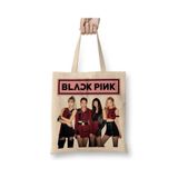 Baskı Dükkanı Blackpink 08 Bez Uzun Saplı Krem Rengi Çanta