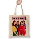 Baskı Dükkanı Blackpink 10 Bez Uzun Saplı Krem Rengi Çanta