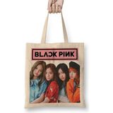 Baskı Dükkanı Blackpink 13 Bez Uzun Saplı Krem Rengi Çanta