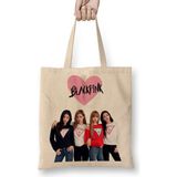 Baskı Dükkanı Blackpink Bez Uzun Saplı Krem Rengi Çanta
