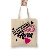 Baskı Dükkanı Blackpink Blackpınk Bez Uzun Saplı Krem Rengi Çanta