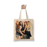Baskı Dükkanı Blackpink Grup Bez Uzun Saplı Krem Rengi Çanta