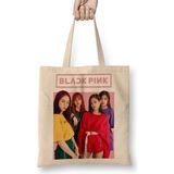 Baskı Dükkanı Blackpınk In Your Area Bez Uzun Saplı Krem Rengi Çanta
