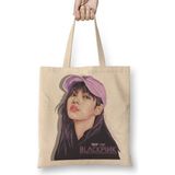 Baskı Dükkanı Blackpink Lisa 05 Bez Uzun Saplı Krem Rengi Çanta