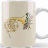 Baskı Dükkanı Bloomy French Horn Kupa