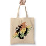 Baskı Dükkanı Bob Marley 02 Bez Uzun Saplı Krem Rengi Çanta