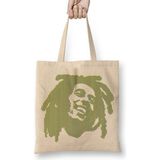Baskı Dükkanı Bob Marley Bez Uzun Saplı Krem Rengi Çanta