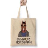Baskı Dükkanı Bojack Horseman 04 Bez Uzun Saplı Krem Rengi Çanta