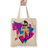 Baskı Dükkanı Born To Be Bad Bez Uzun Saplı Krem Rengi Çanta