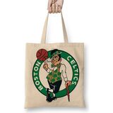 Baskı Dükkanı Boston Celtics Bez Uzun Saplı Krem Rengi Çanta