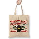 Baskı Dükkanı Breaking Bad Heisenberg Jeans Bez Uzun Saplı Krem Rengi Çanta