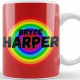Baskı Dükkanı Bryce Harper Carton Art Baseball Gifts Vintage Retro Rainbow For Boys And Dad Kupa