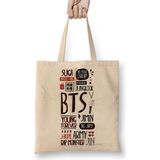 Baskı Dükkanı Bts 02 Bez Uzun Saplı Krem Rengi Çanta