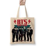 Baskı Dükkanı Bts 80's Vintage Bez Uzun Saplı Krem Rengi Çanta