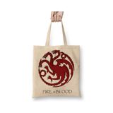 Baskı Dükkanı Casa Targaryen Got Fire ve Blood Bez Kadın Günlük Çanta
