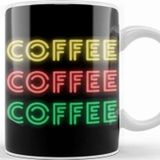 Baskı Dükkanı Cat Funny Coffee Drinks Aart Lover Ggift Quote Vintage Retro Rainbow Style Kupa Bardak