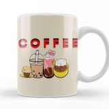 Baskı Dükkanı Cat Funny Coffee Drinks Art Lover Gift Quote Vntage Retro Rainbow Style Kupa Bardak