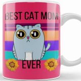 Baskı Dükkanı Cat Mom Mothers Day Gifts Best Cat Mom Ever Funny Gifts Kupa Bardak