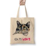Baskı Dükkanı Cats Love Kedi Bez Çanta